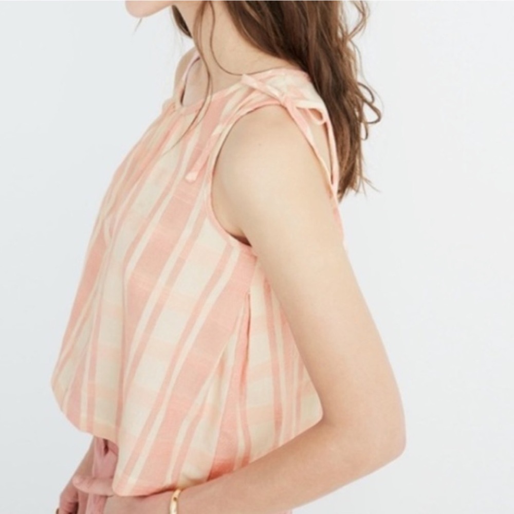Madewell Pink Plaid Swing Tank Top